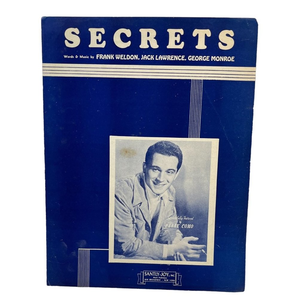 Secrets Vintage Piano Sheet Music Perry Como 1946 Frank Weldon Jack Lawrence